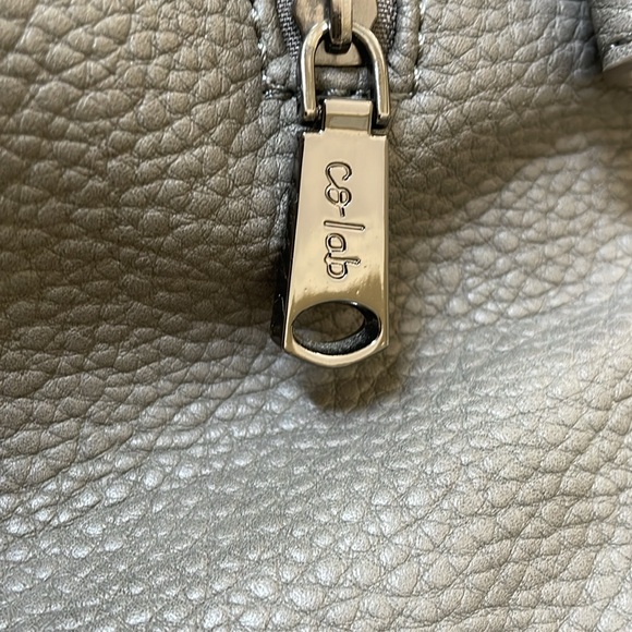 Co-lab Zippered Grey Vegan Leather Tote - EUC & big enough for a 12 in l… - Picture 5 of 11